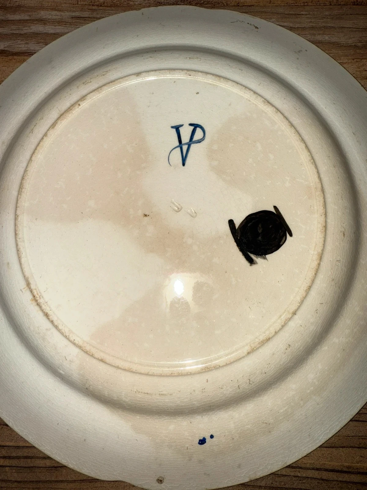 assiette ancienne faïence peinte main vp – photo 5